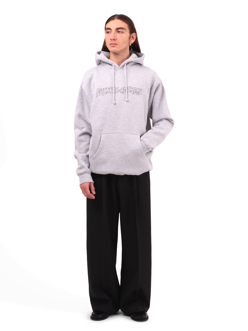 Fucking Awesome OUTLINE STAMP HOODIEHTHR GREY