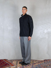 Wool Felted polo KN199A-110468A 999 C.P. company