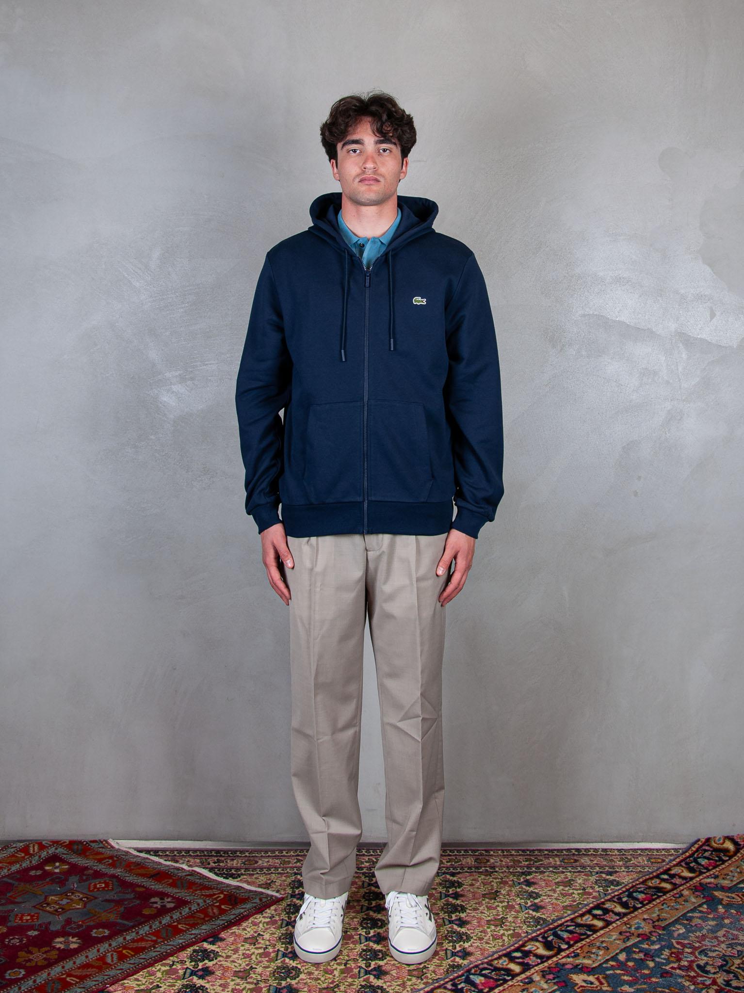 Felpa Cappuccio Zip SH9809 166 Lacoste