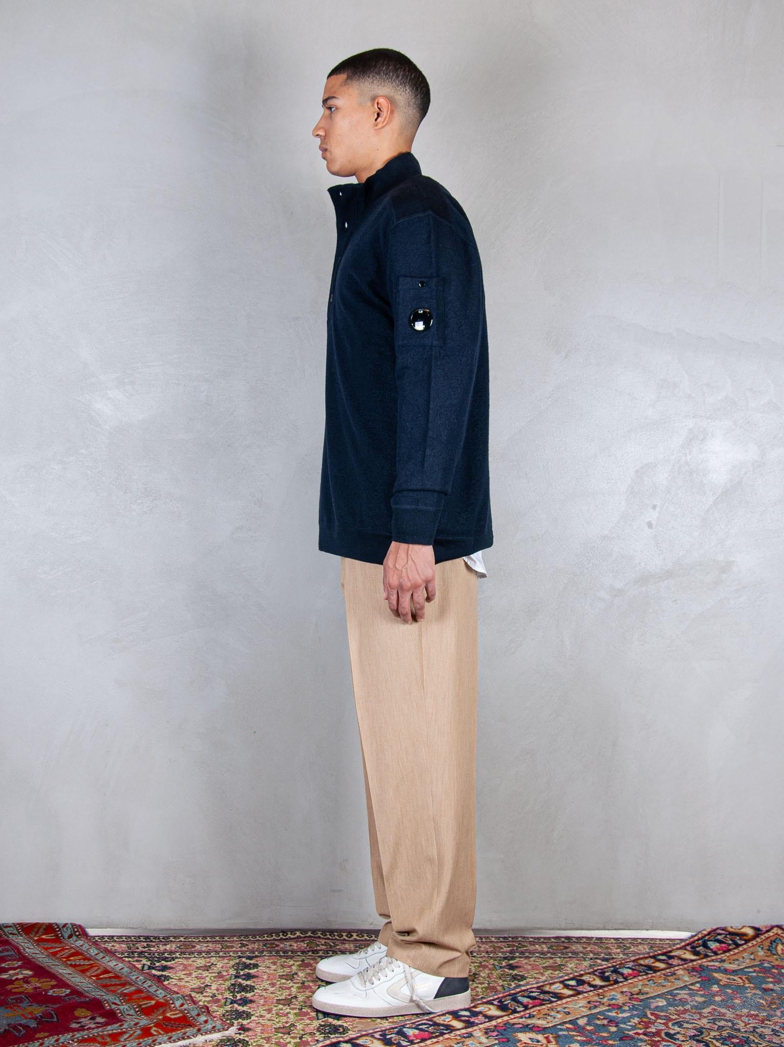 Wool Felted polo KN199A-110468A 888 C.P. company