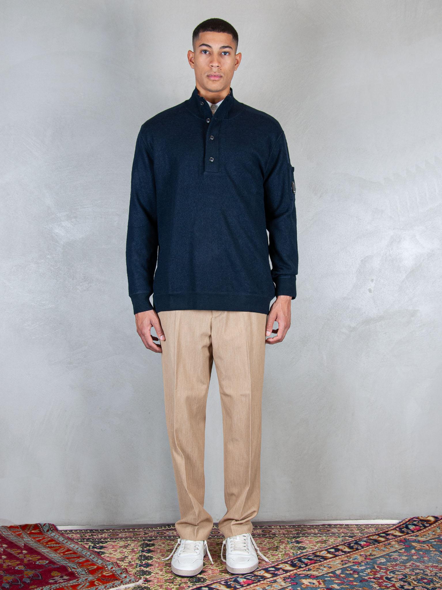 Wool Felted polo KN199A-110468A 888 C.P. company