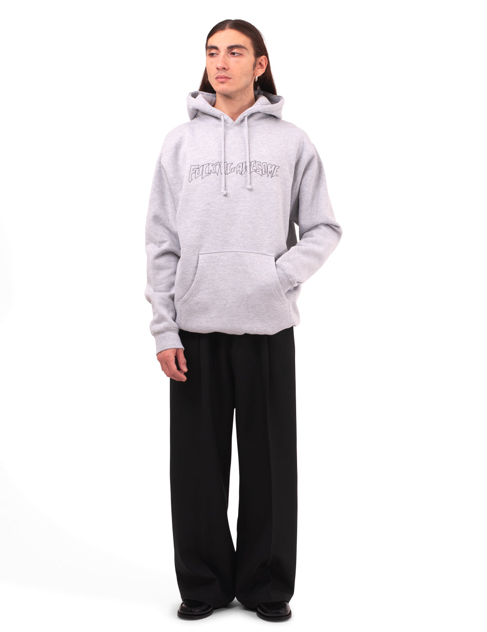 Fucking Awesome OUTLINE STAMP HOODIEHTHR GREY