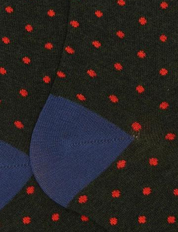 Calze lunghe uomo cotone verde fantasia pois AP103013 32654 Gallo 