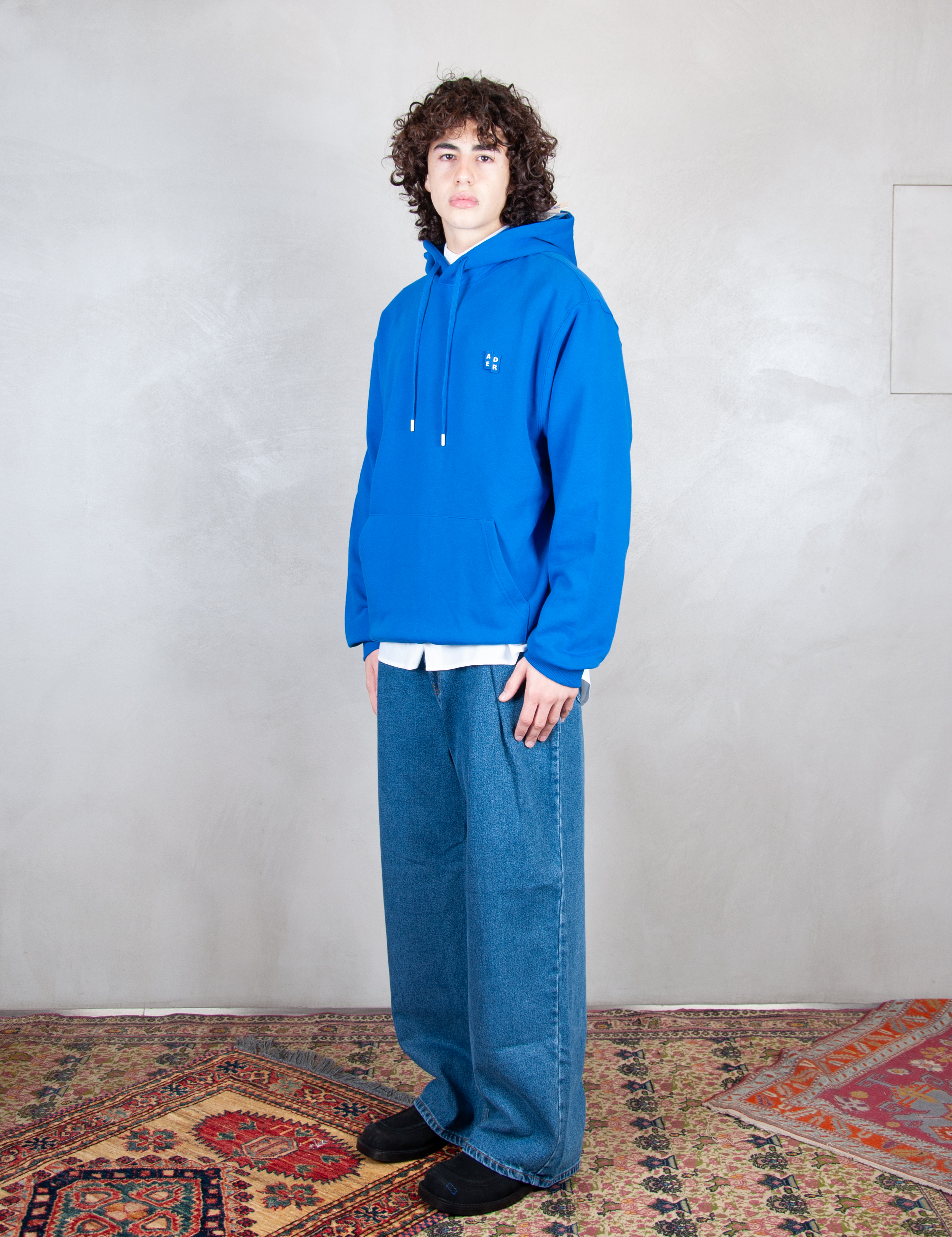 >Semi Oversized Hoodie BMSGFYHD0101 BL-BLUE Ader Error 