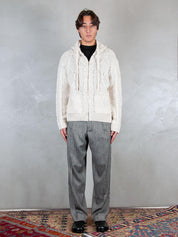 Maglia zip treccia MA3403 PANNA I'm Brain 