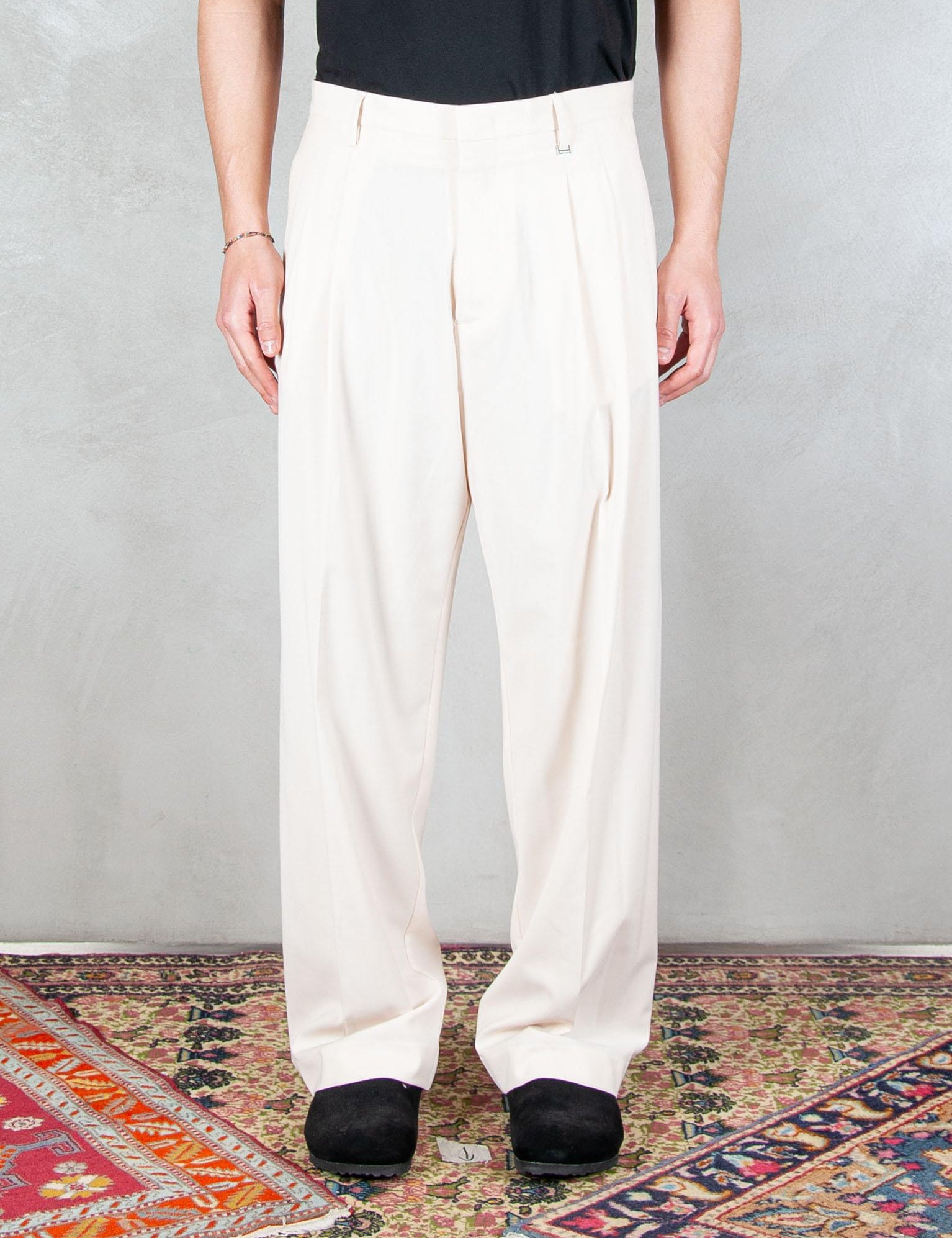 >Pantalone Loose 2 pinces PA3680 PANNA I'm Brian 