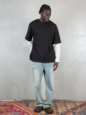 Acupuncture T-shirt <BR/>Layered Long T1 LAYERED LONG T2 WASHED BLACK Acupuncture 