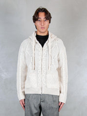 I'M Brian <BR/>Maglia zip treccia MA3403 PANNA I'm Brain 
