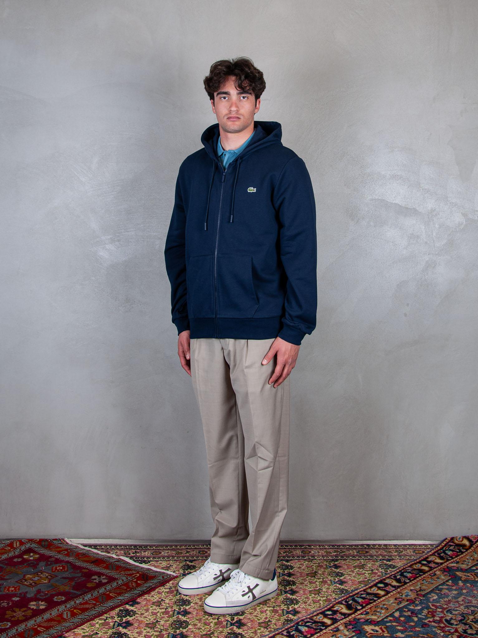 Lacoste Felpa cappuccio con zip SH9809 166 Lacoste 