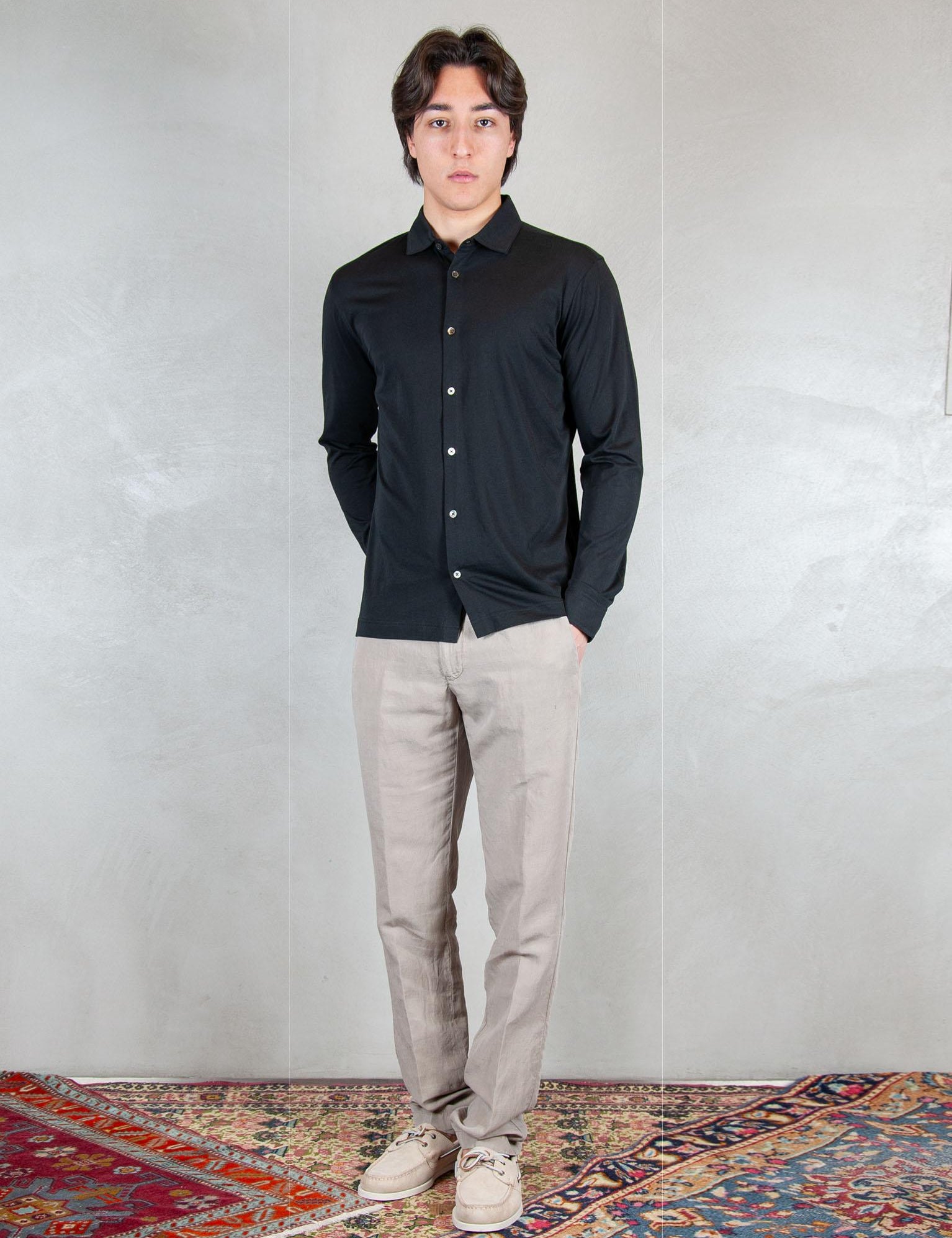 >Camicia Cotone Pima DK17109 NERO Raphael - Dkt 