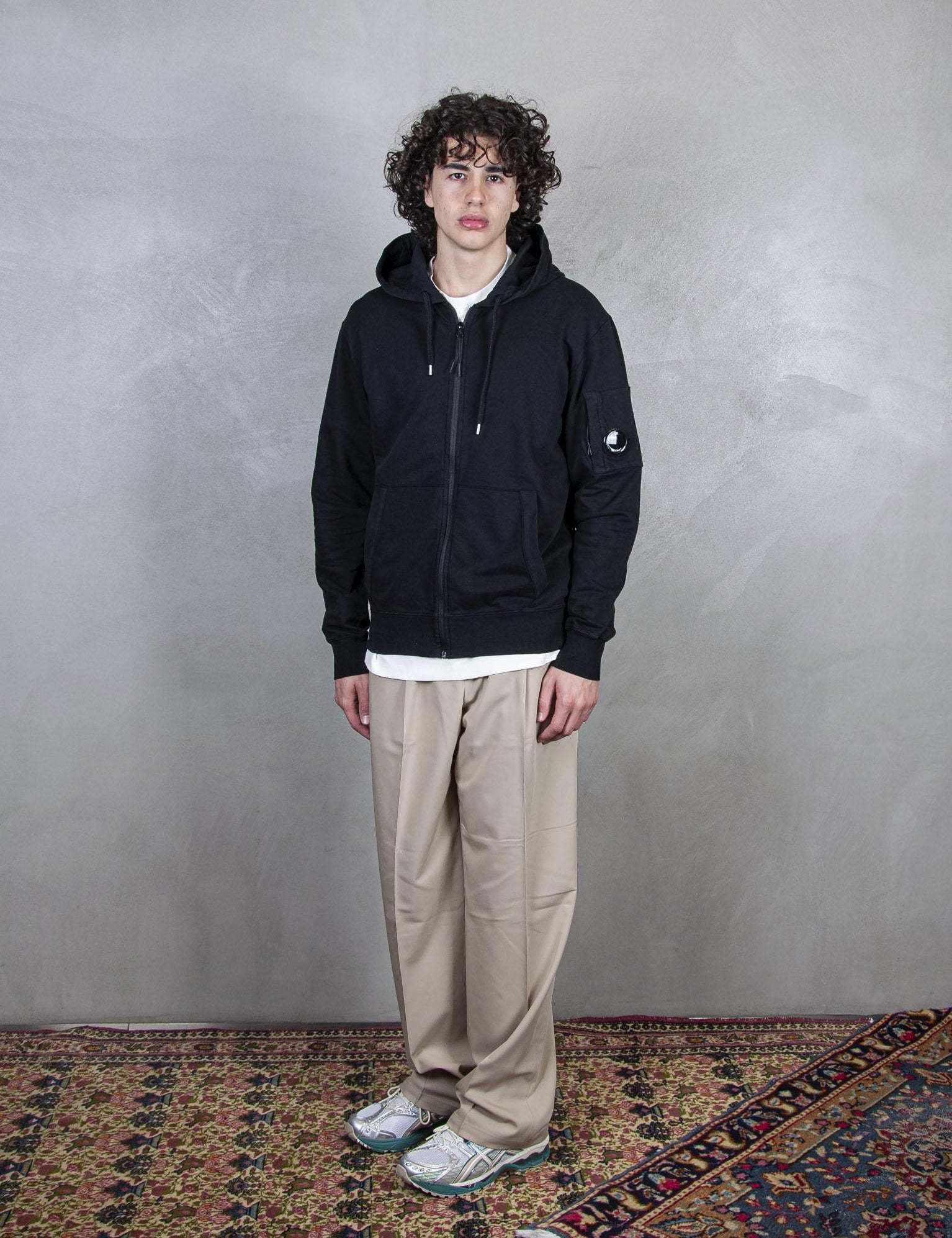 Hooded Sweatshirt Open Light Fleece SS057A-2246G 999 C.P. company 