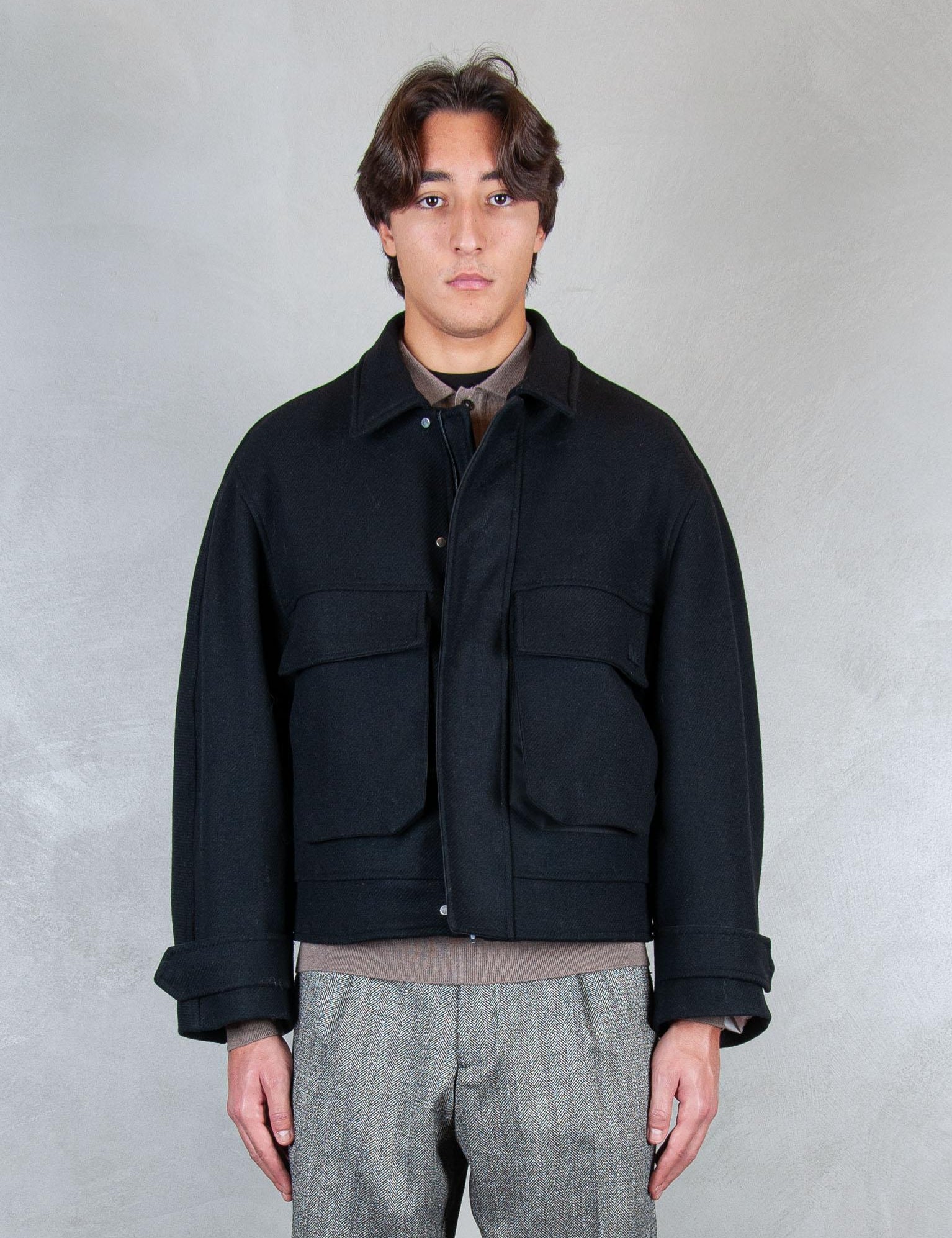 Overshirt GIU3566 NERO I'm Brain 