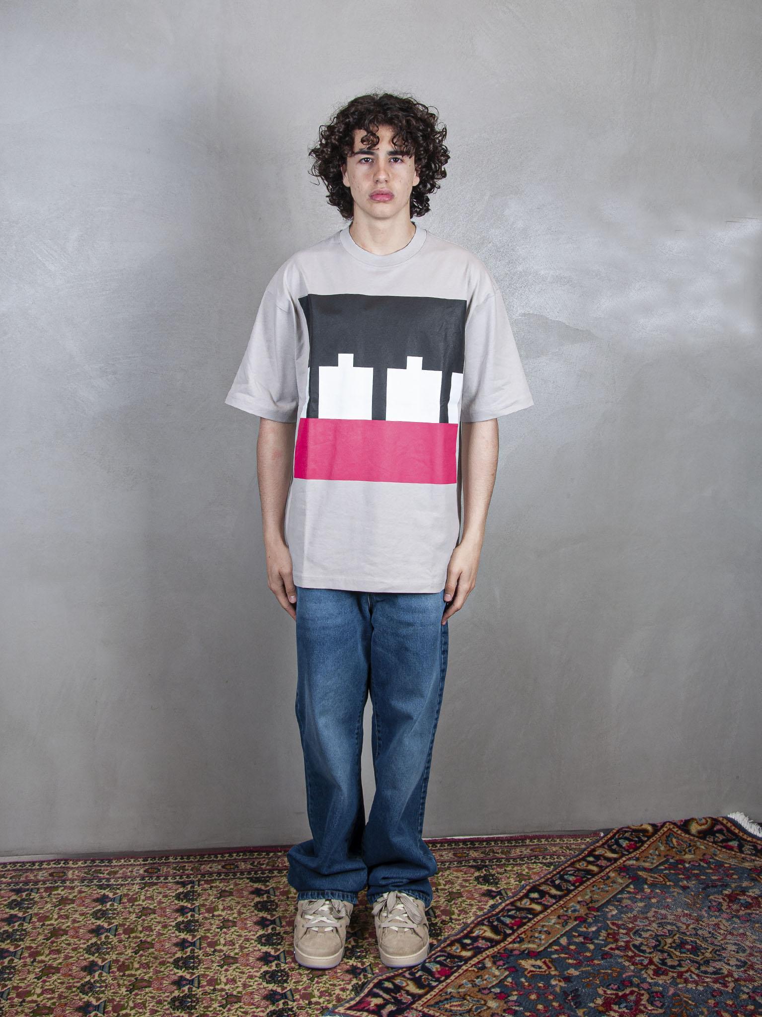 TTT T-Shirt Block Logo TS005 GREY/WHT/RED TTT 
