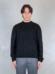 I'M Brian <BR/>Maglia girocollo rotture MA3416 NERO I'm Brain 