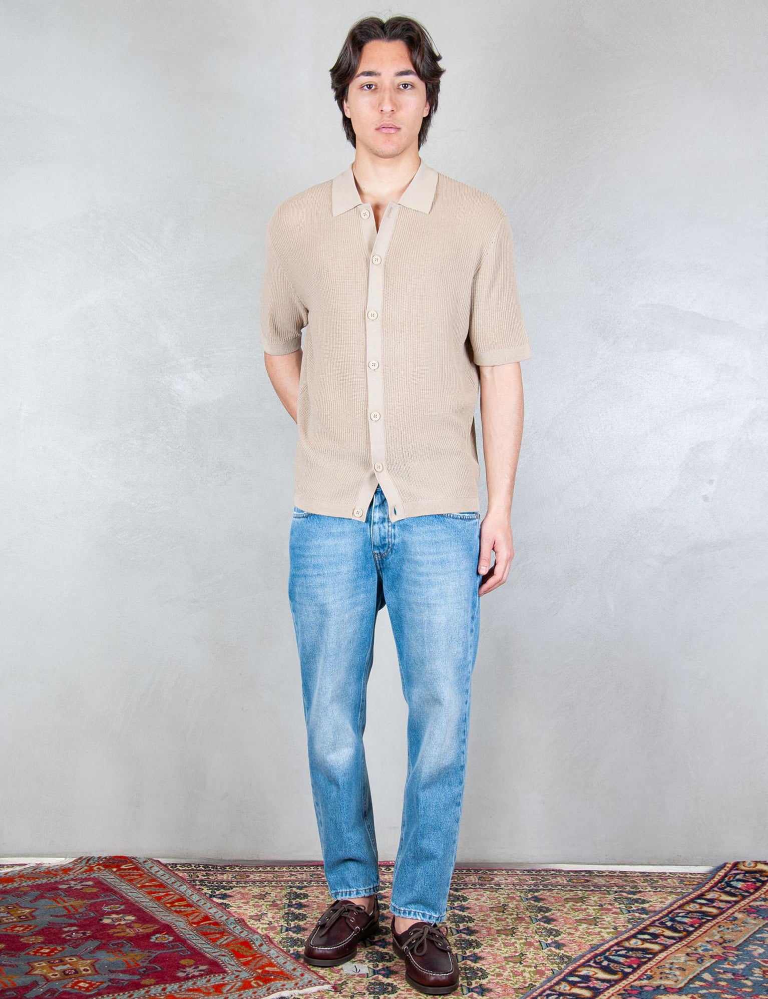 >Camicia Traforata ME3204 BEIGE Seinse 