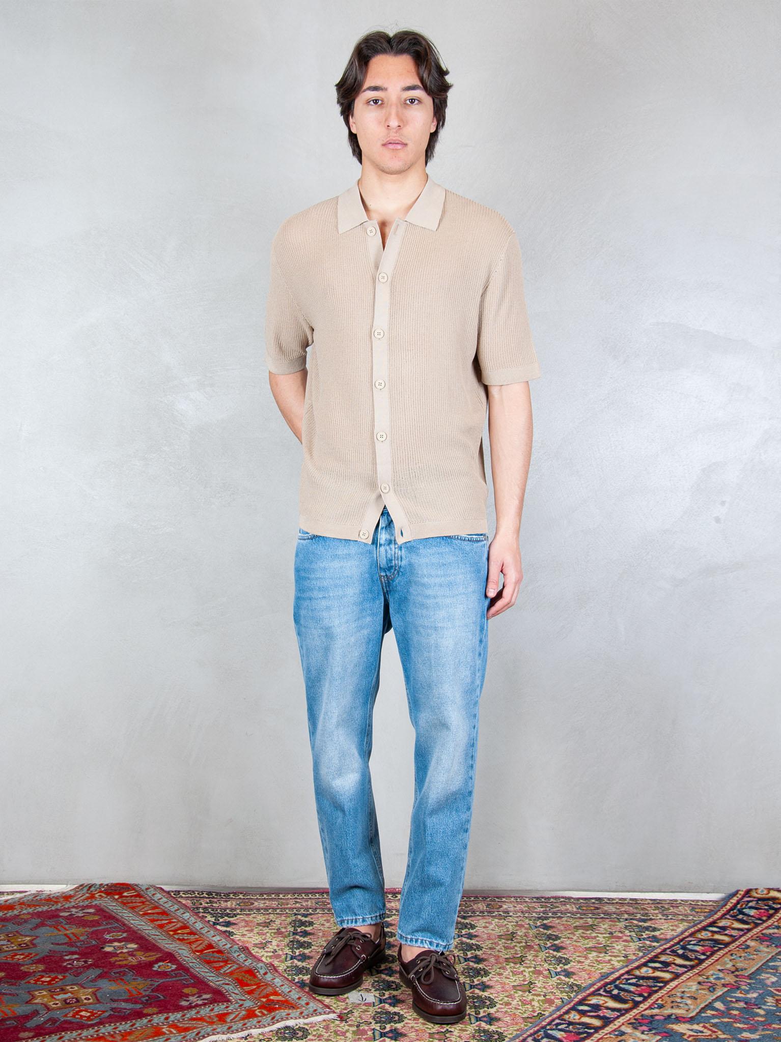 Seinse Maglia Camicia Traforata ME3204 BEIGE Seinse 