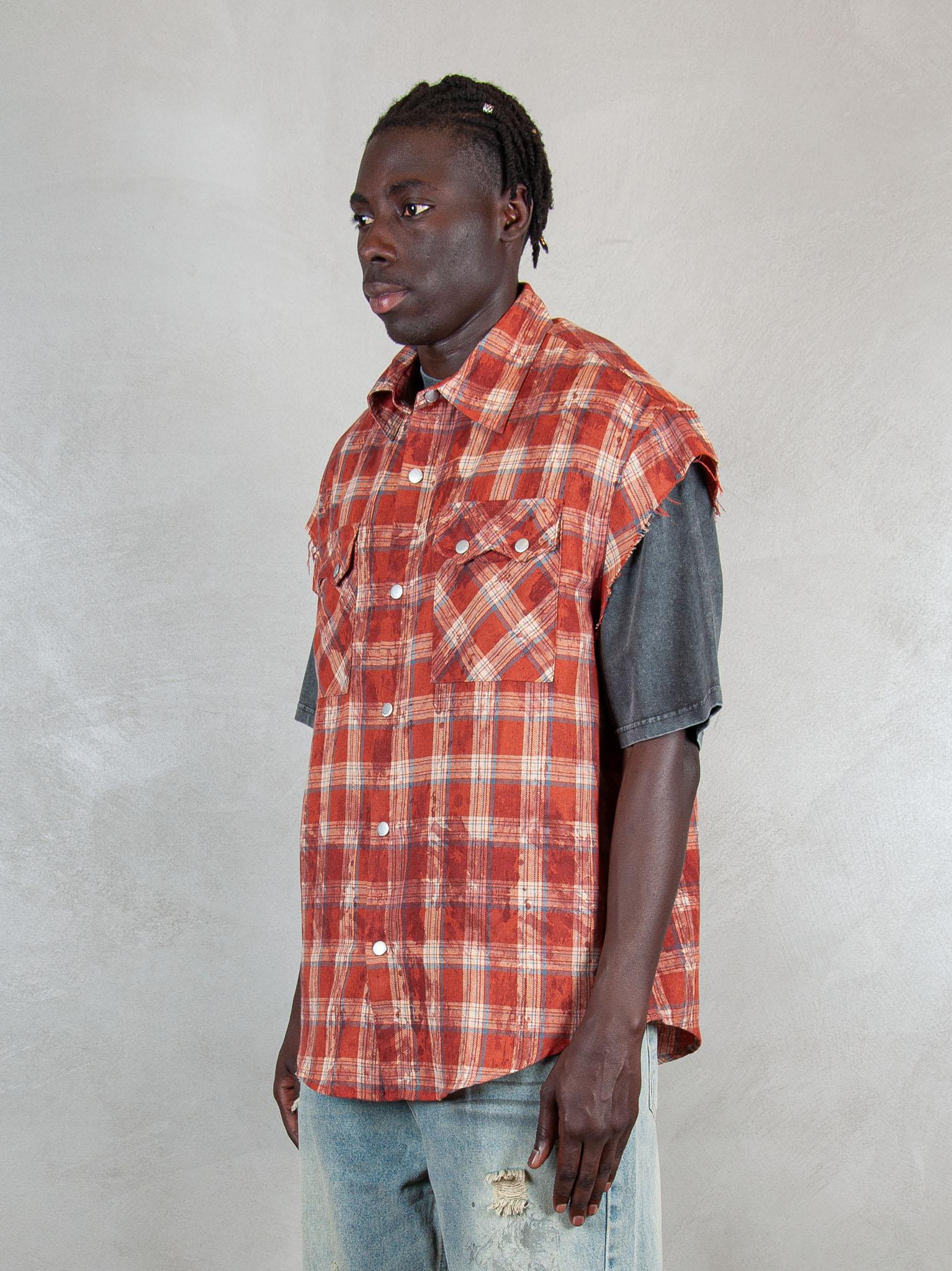 Acupuncture Camicia Texas Shirt TEXAS SLEEVLESS CHECK RED Acupuncture 