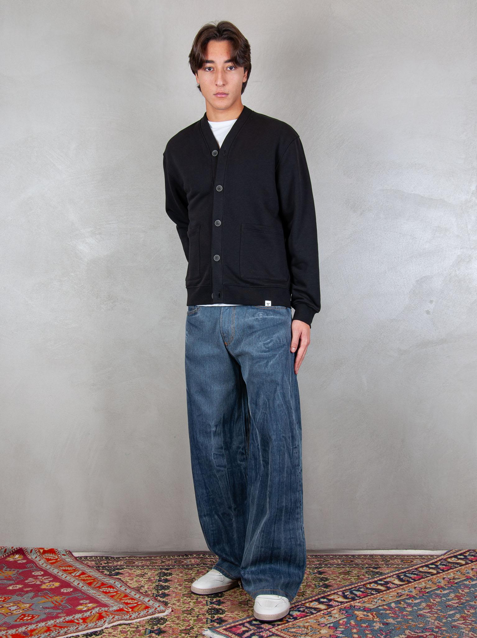 Woc felpa Seattle cardigan SW026FL NERO WOC 