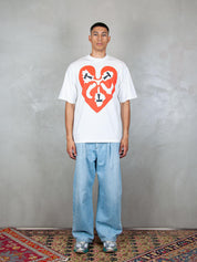 TTT T-Shirt <BR/>Heart tee 13TS010 WHITE TTT 