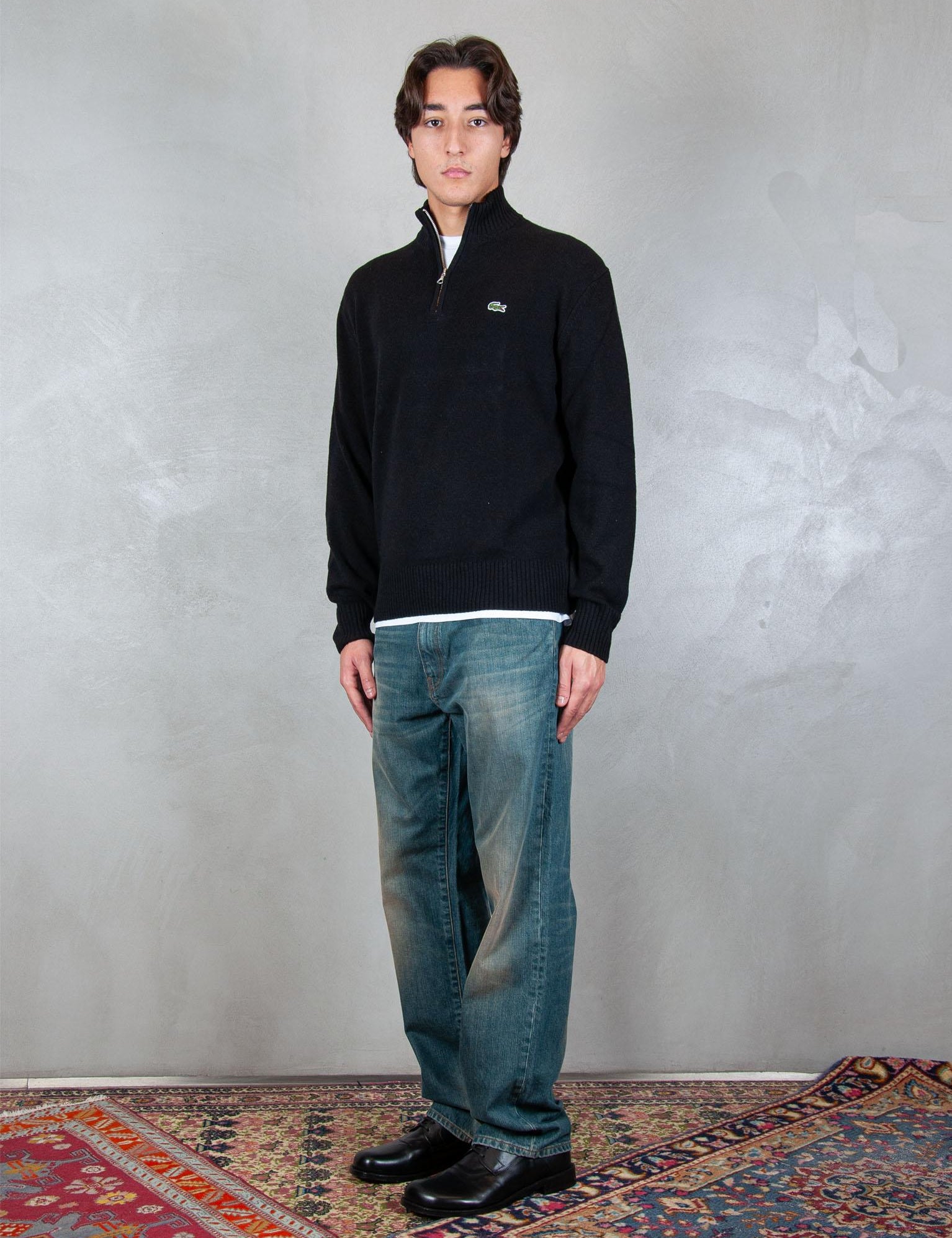 >Maglione half zip in lana cardata AH3052 031 Lacoste 