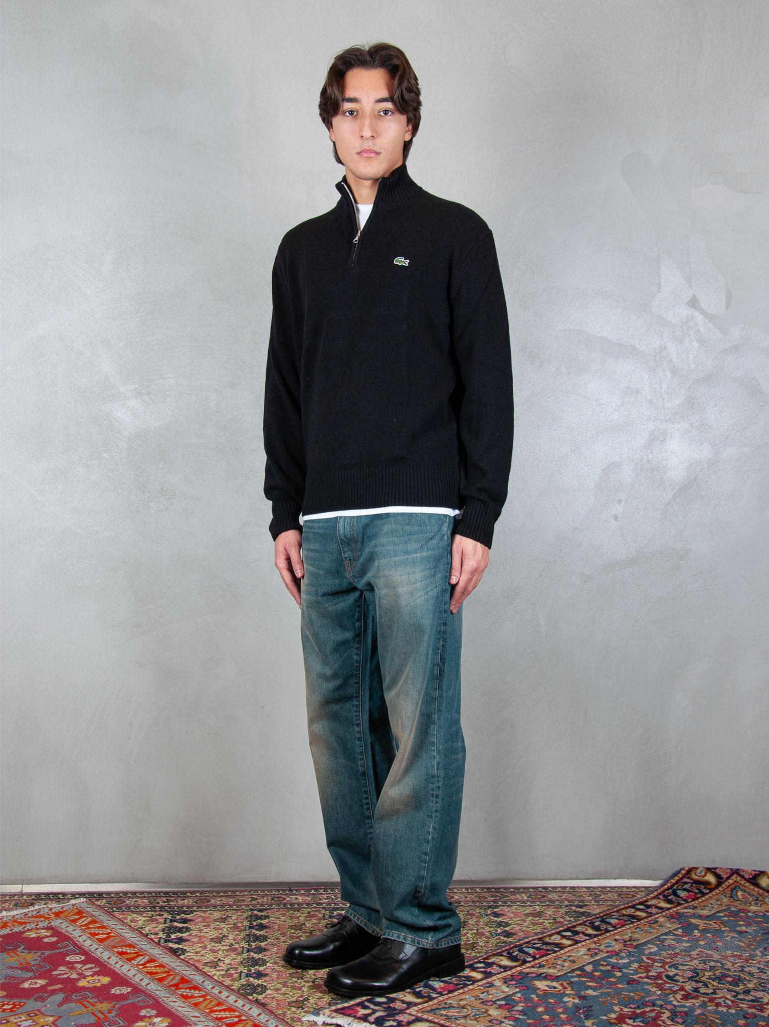 Lacoste Maglione half zip in lana cardata AH3052 031 Lacoste 