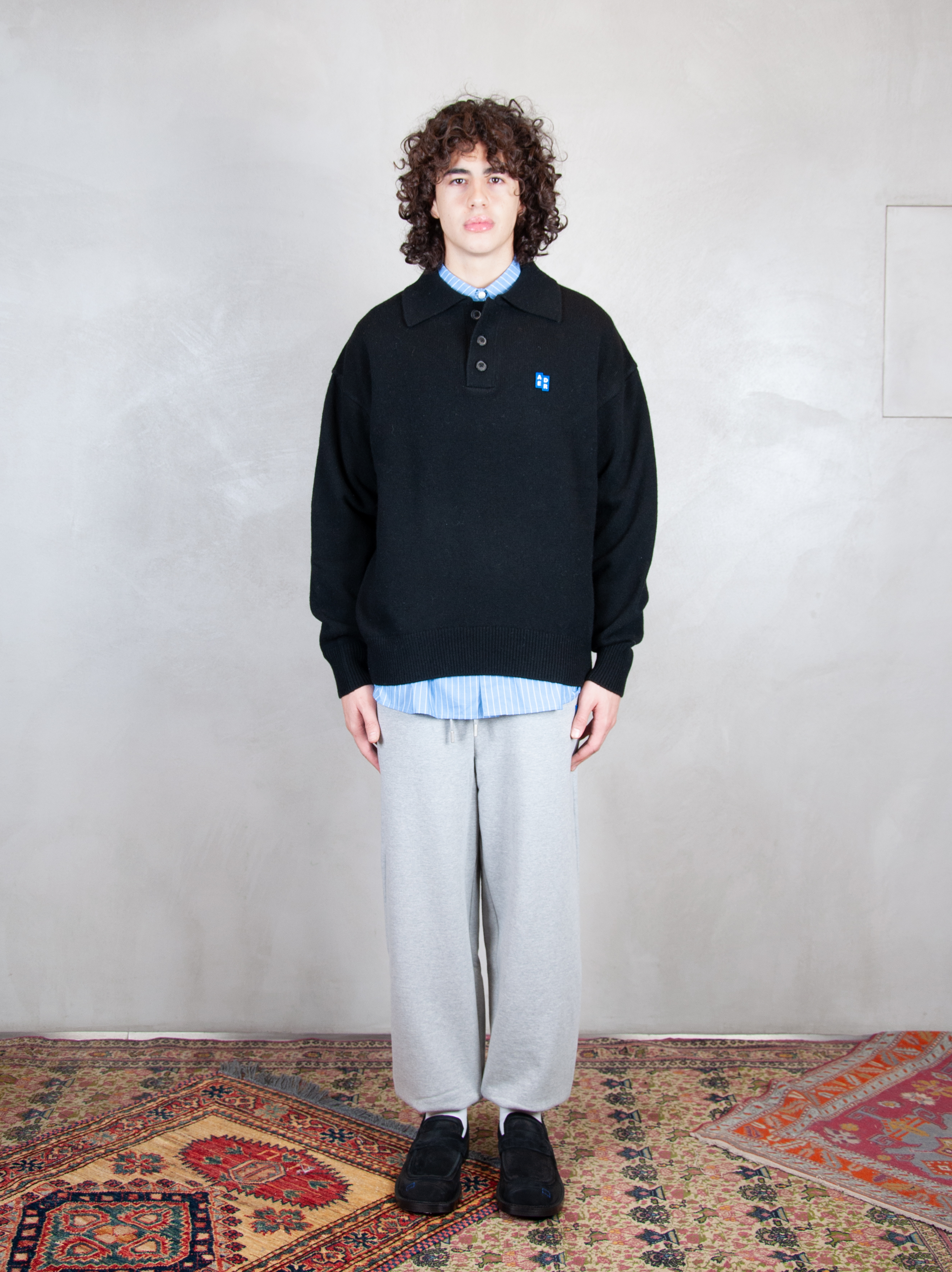 Ader Error Maglia Polo Knit BM42FYKT0106 BK-NOIR Ader Error 