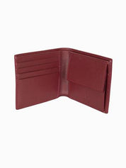 Gallo <BR/>Portafoglio piccolo con portamonete uomo pelle martellata bordò righe multicolor AP515787 32650 Gallo 