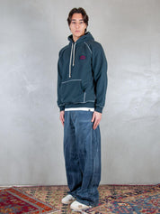 Parra Felpa <BR/>Circled Script Logo hooded 54431 DARK BLUE Parra 