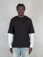 Acupuncture T-shirt <BR/>Layered Long T1 LAYERED LONG T2 WASHED BLACK Acupuncture 