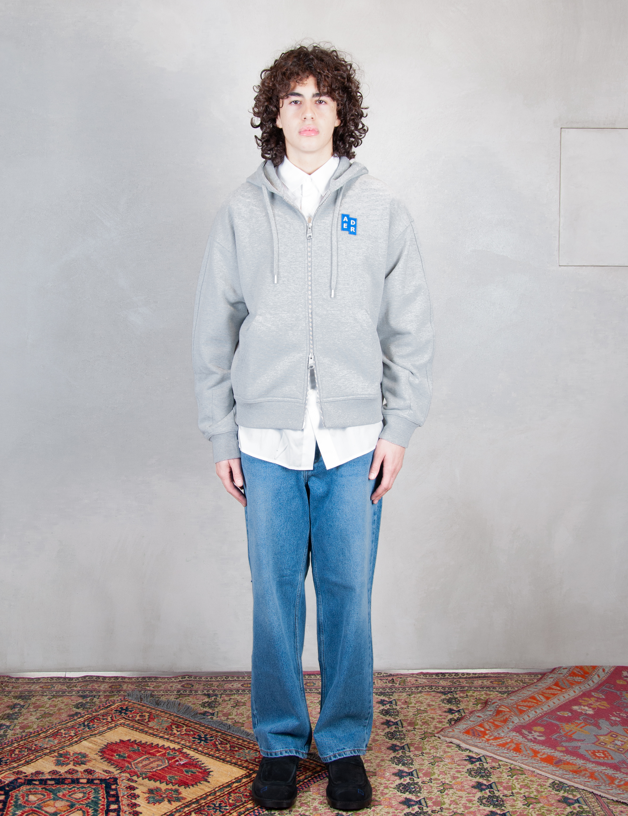 >Semi Oversized Zipped Hoodie BM42FYHD0401 GR-GREY Ader Error 