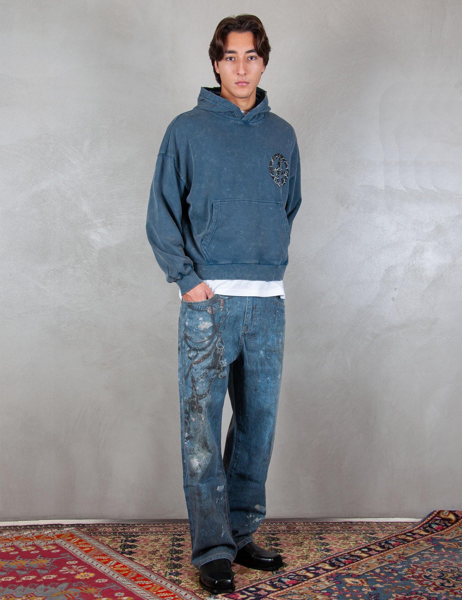 >Anarchy Hoodie ANARCHY HOODIE NAVY BLUE Acupuncture 