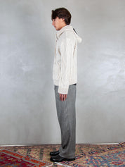 I'M Brian <BR/>Maglia zip treccia MA3403 PANNA I'm Brain 