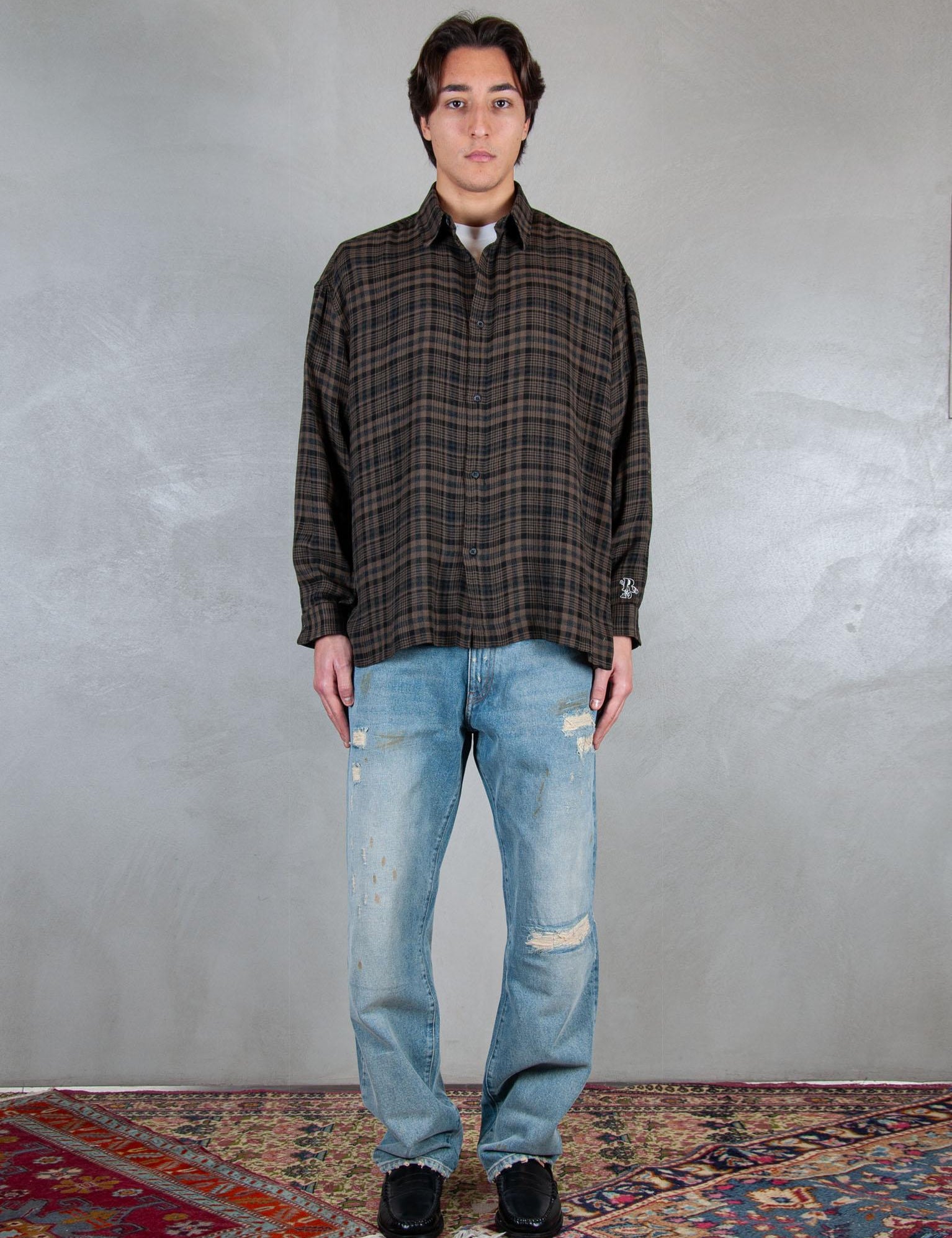 >Mauder shirt MAUDER CHECK BROWN Hi Five 