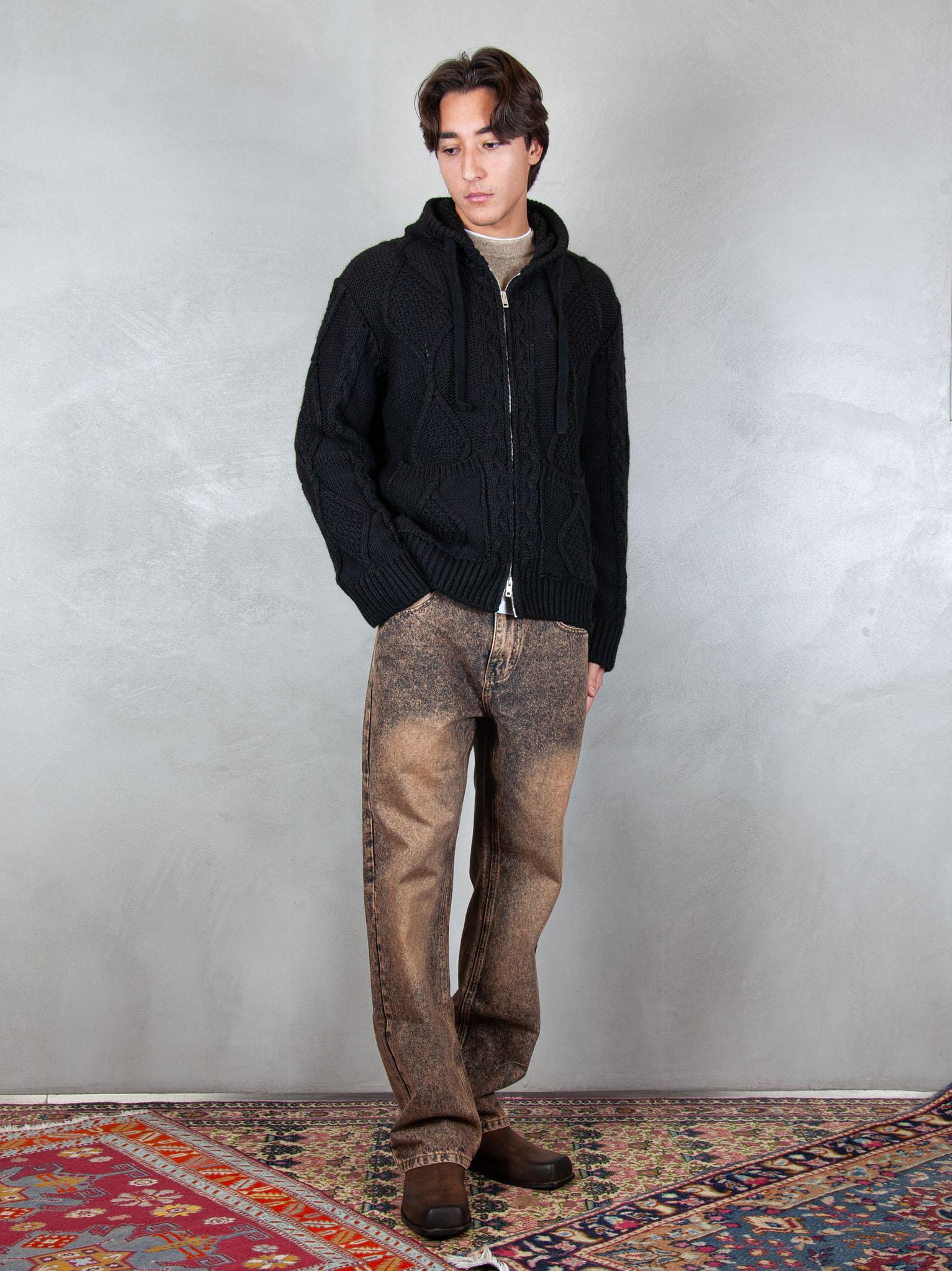 I'M Brian Maglia zip treccia MA3403 NERO I'm Brain 