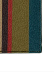 Gallo <BR/>Porta carta di credito unisex in pelle martellata bordò righe multicolor AP515786 32648 Gallo 