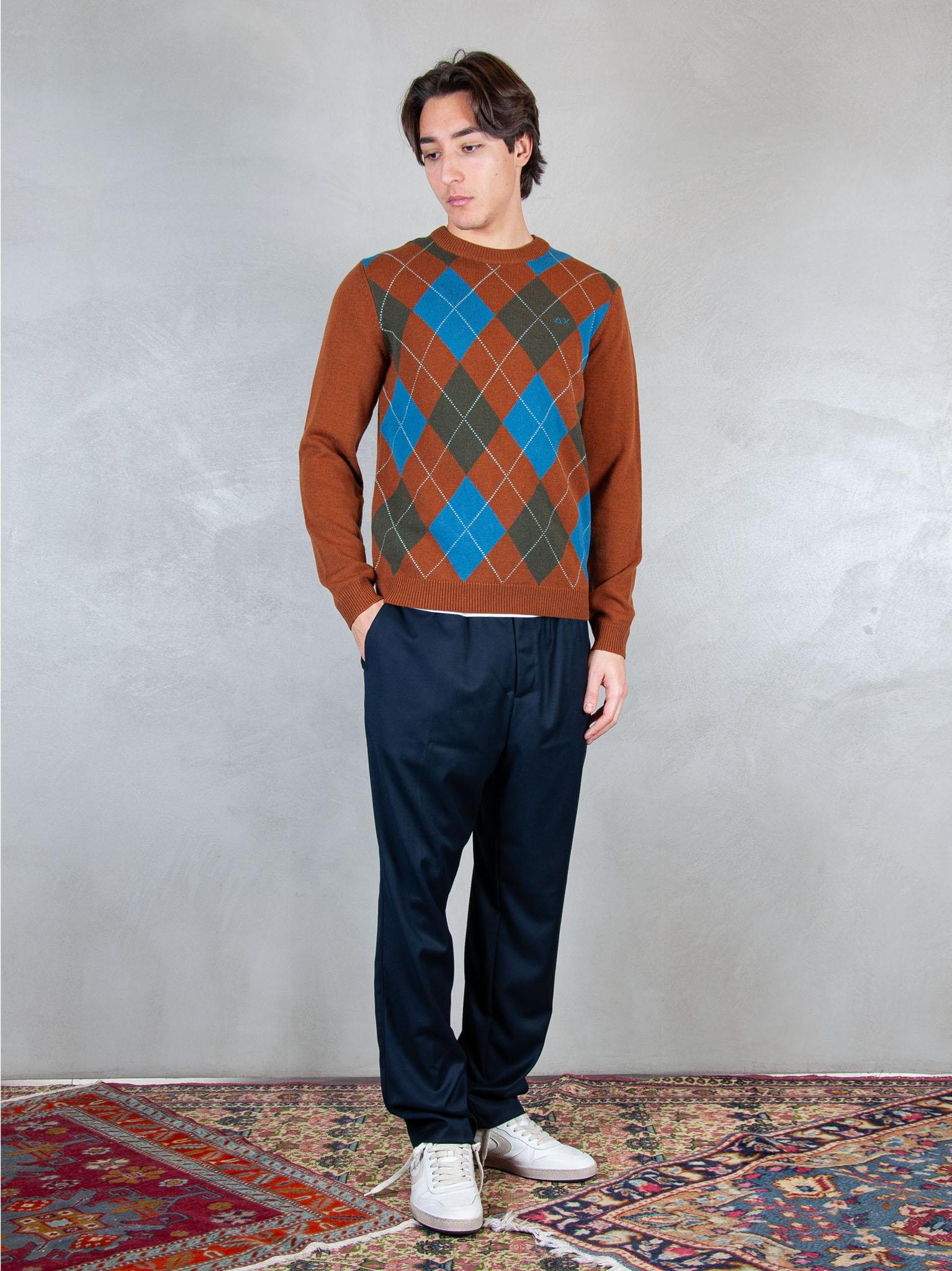 Sun68 Maglia Girocollo Argyle K45160 9380 Sun68 