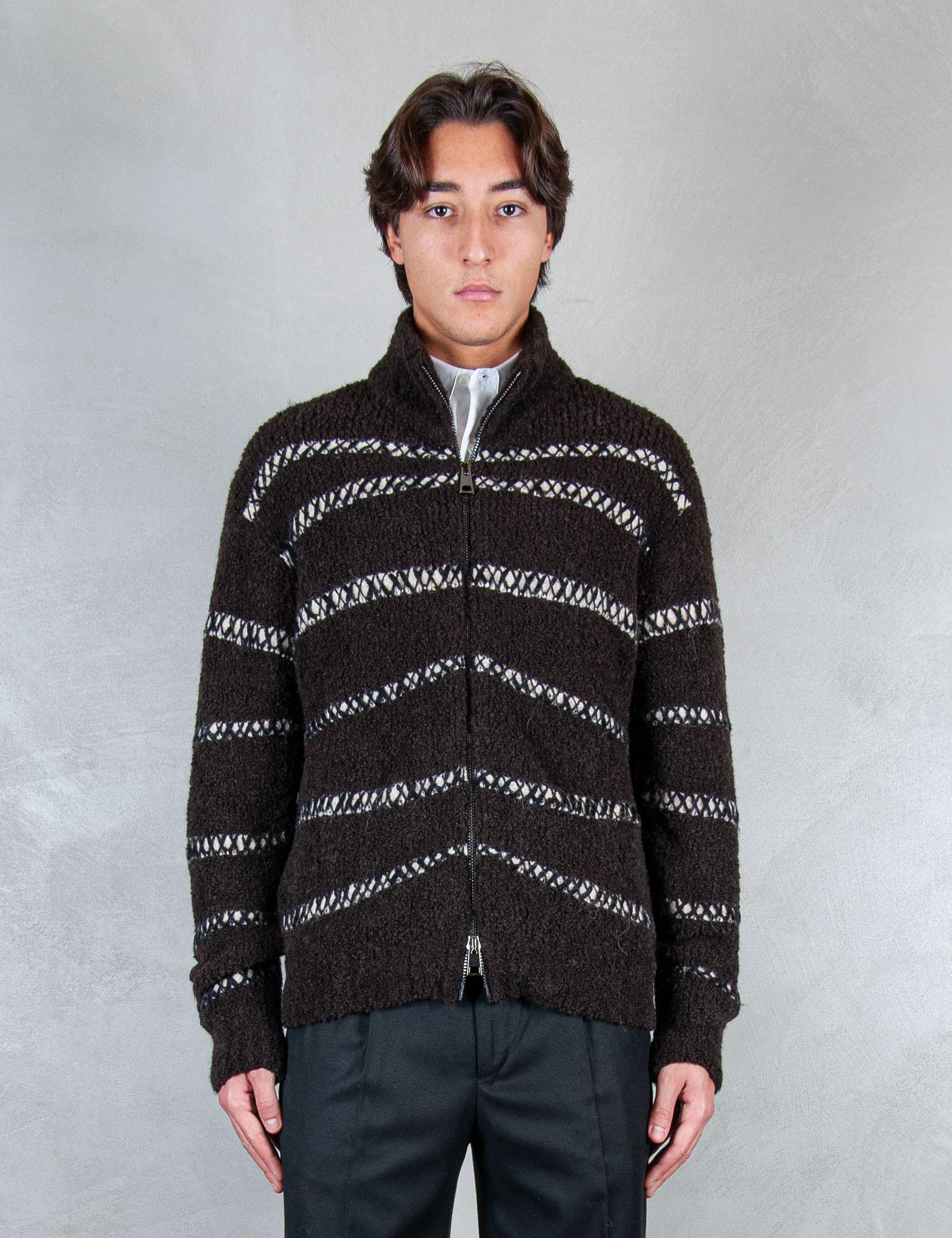 >Maglia zip jacquard FU48 24 Atom Factory 