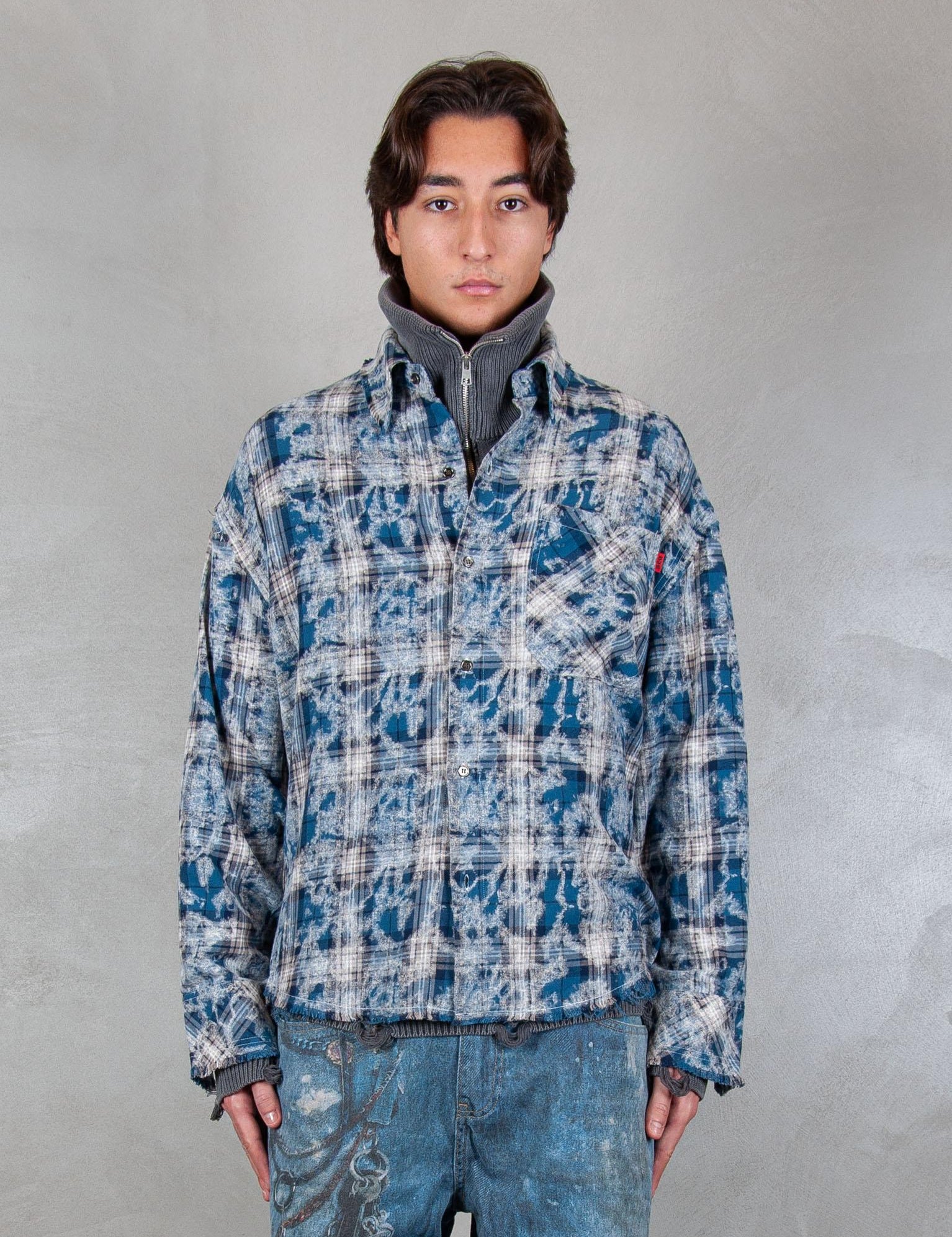 >Hyper Acid Shirt HYPER ACID SHIRT BLUE GRID Acupuncture 