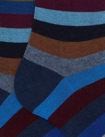 Calze lunghe uomo cotone blu righe pari AP103118 30822 Gallo 