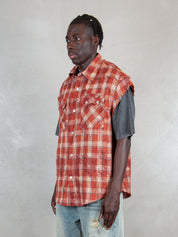 Acupuncture Camicia <BR/>Texas Shirt TEXAS SLEEVLESS CHECK RED Acupuncture 