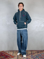 Parra Felpa <BR/>Circled Script Logo hooded 54431 DARK BLUE Parra 