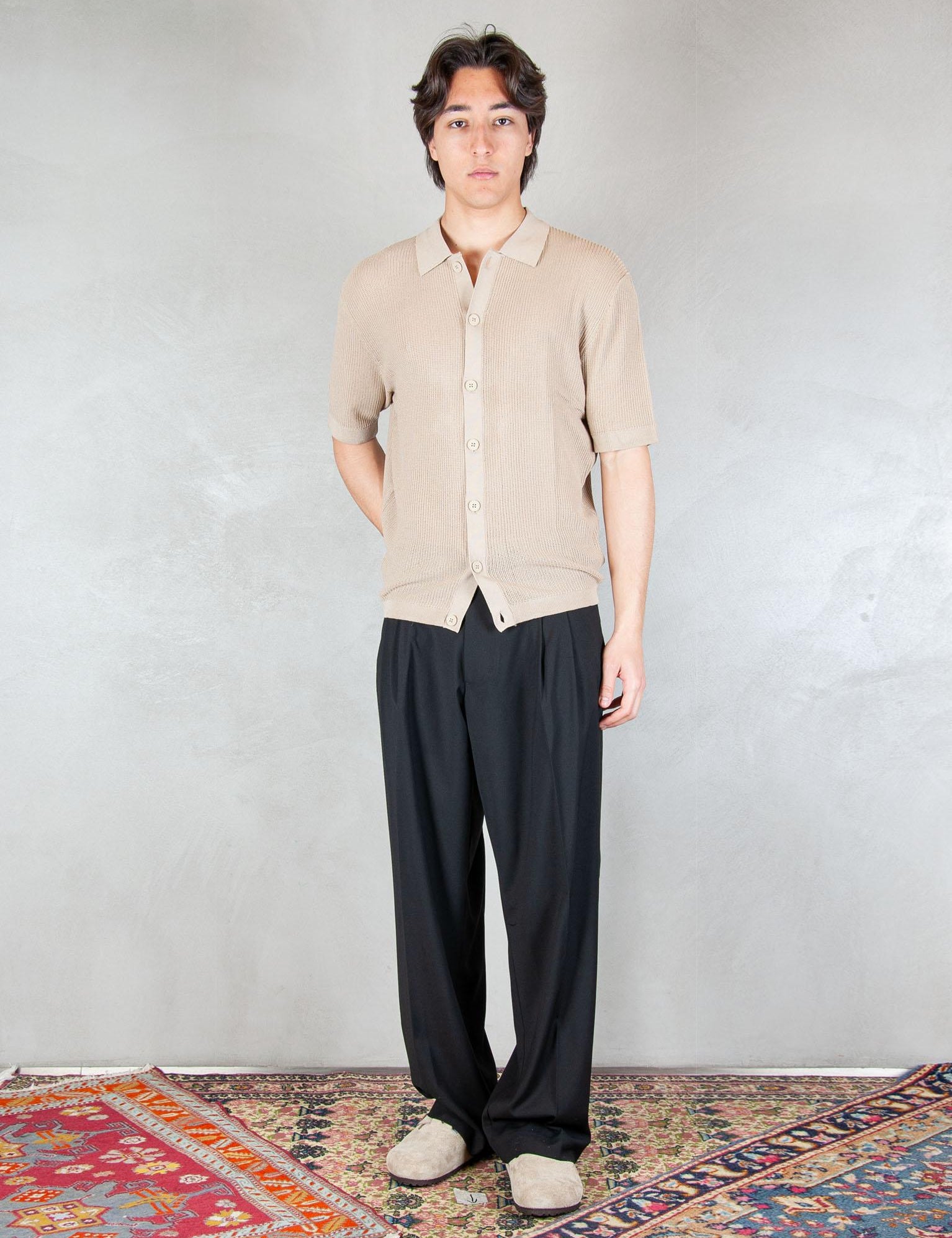 >Pantalone Loose 2 pinces PA3680 NERO I'm Brian 