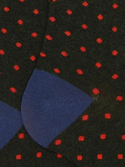 Gallo <BR/>Calze lunghe uomo cotone verde fantasia pois AP103013 32654 Gallo 