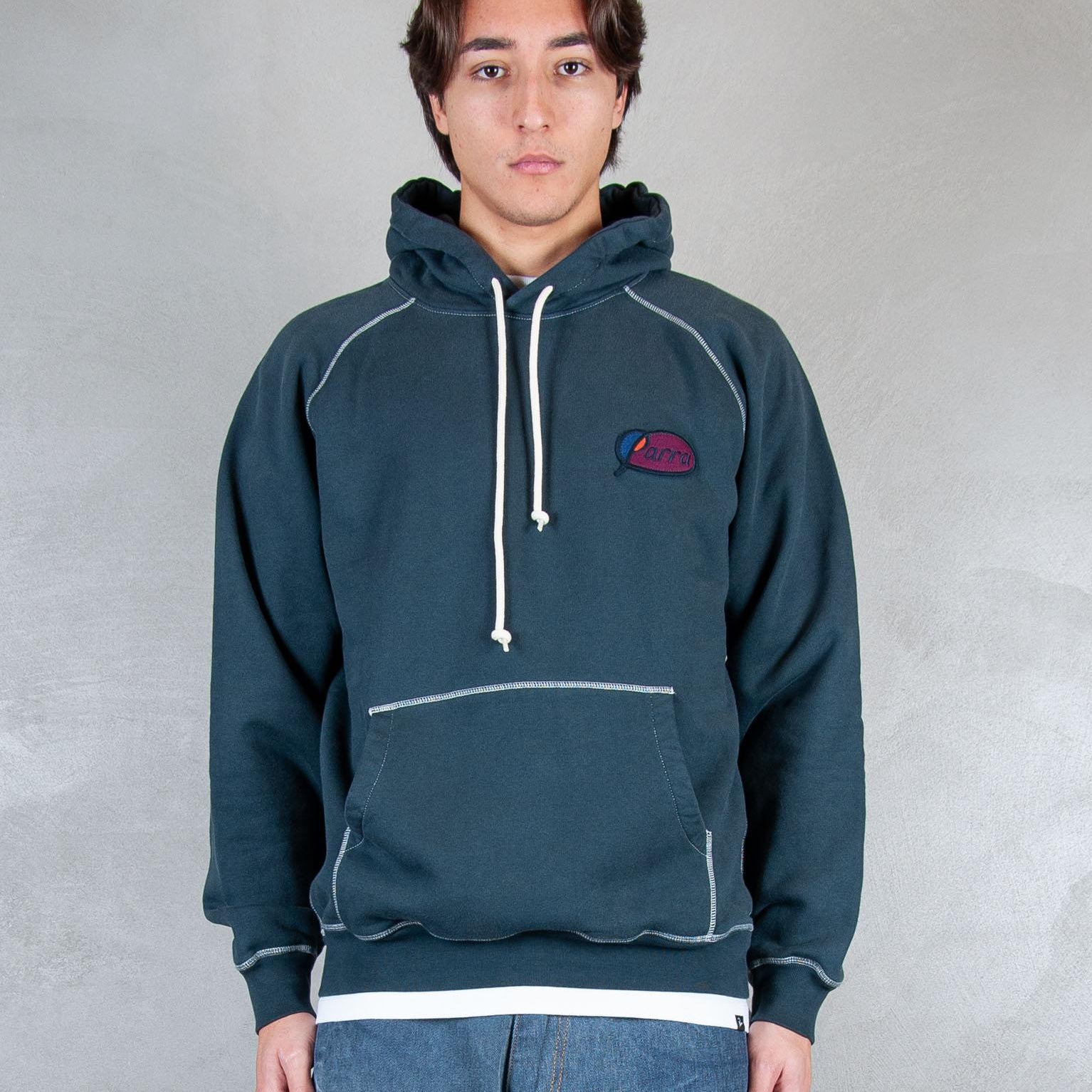 >Circled Script Logo hooded 54431 DARK BLUE Parra 