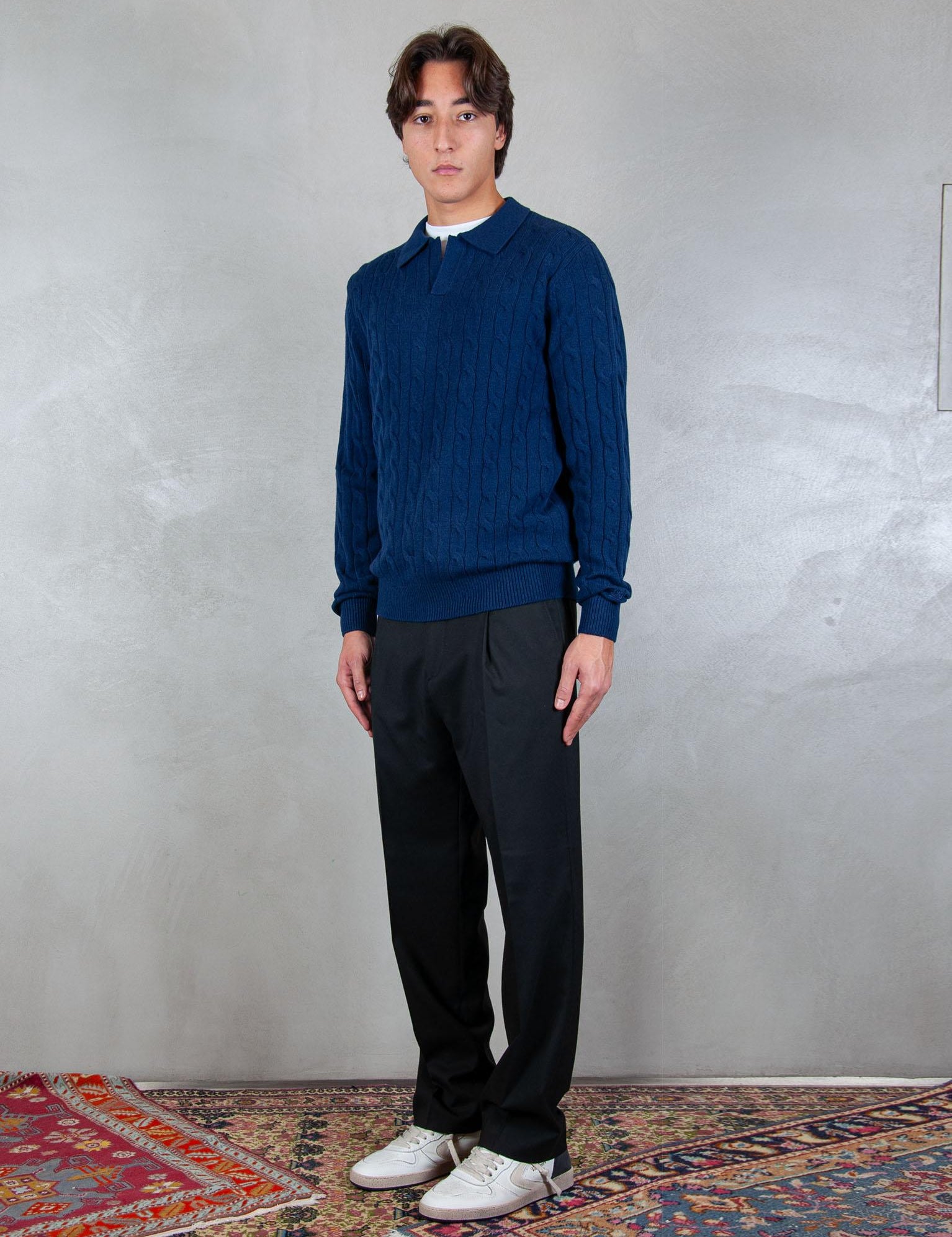 >Downing braid polo wool DOW0003 00017I MC2 St Barth 