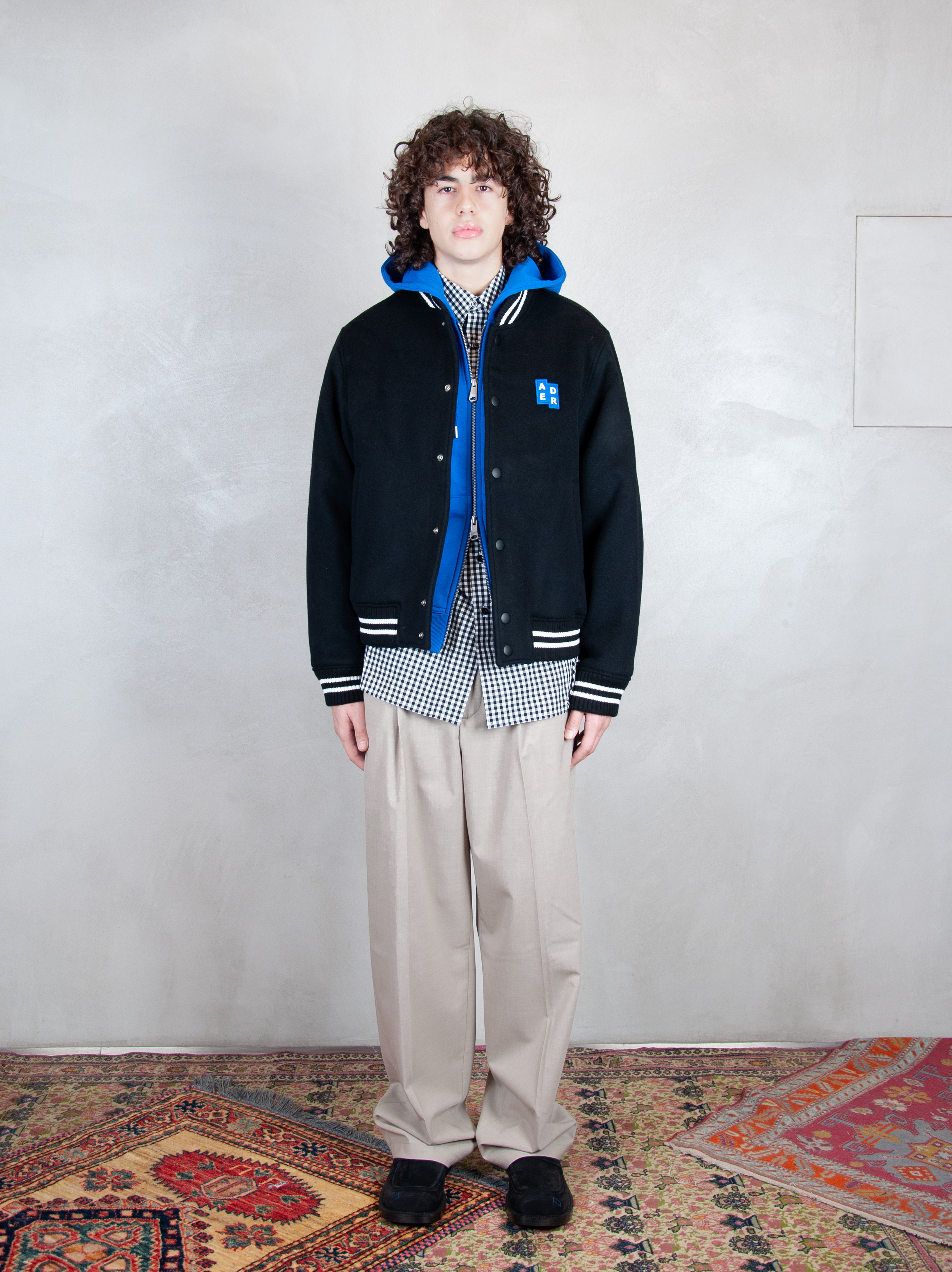 Ader Error Giubbotto College Bomber BM42FYJK0504 BK-NOIR Ader Error 