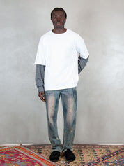 Acupuncture T-shirt <BR/>Layered Long T1 LAYERED LONG T1 EGG WHITE Acupuncture 