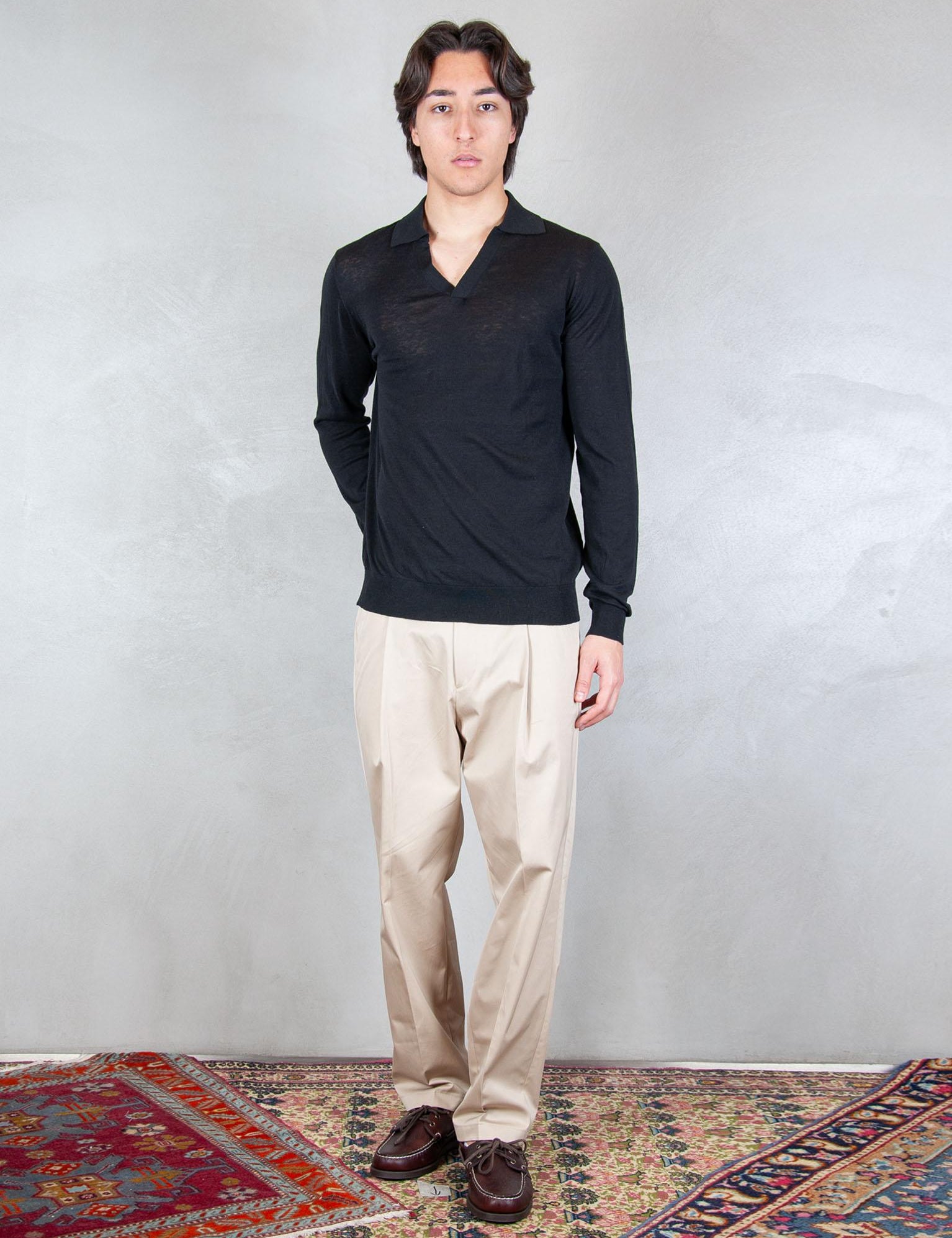 >Polo Capri Cotone e Seta ME3319 NERO Seinse 