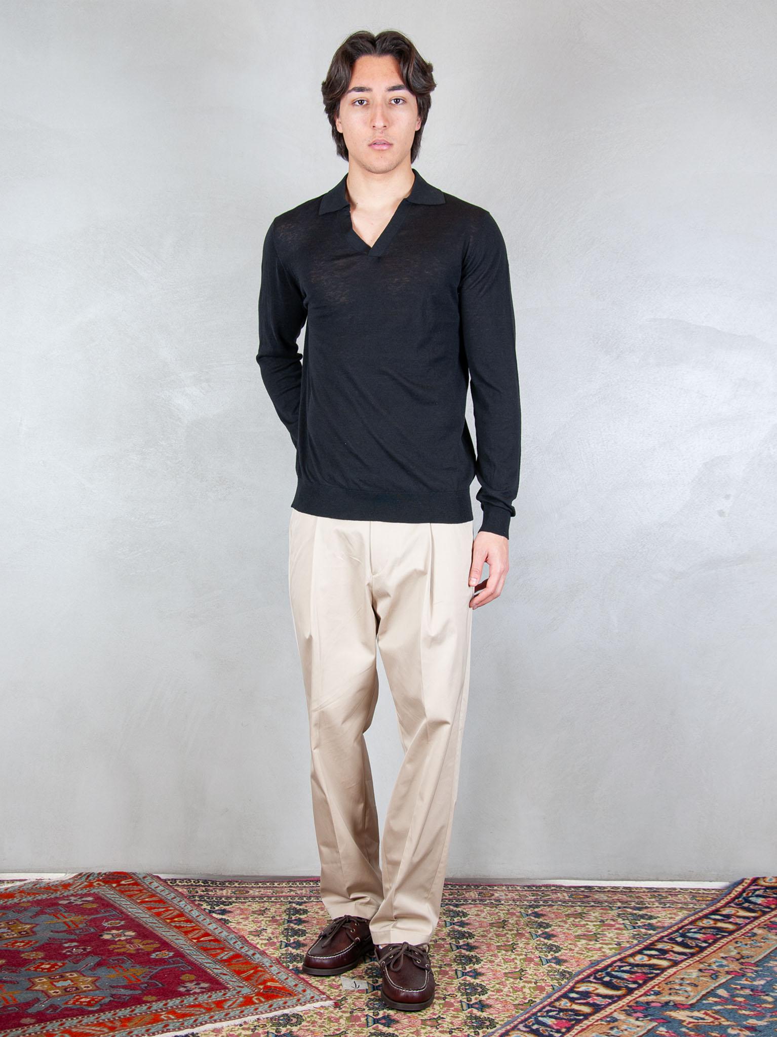 Seinse Maglia Polo Capri Cotone e Seta ME3319 NERO Seinse 