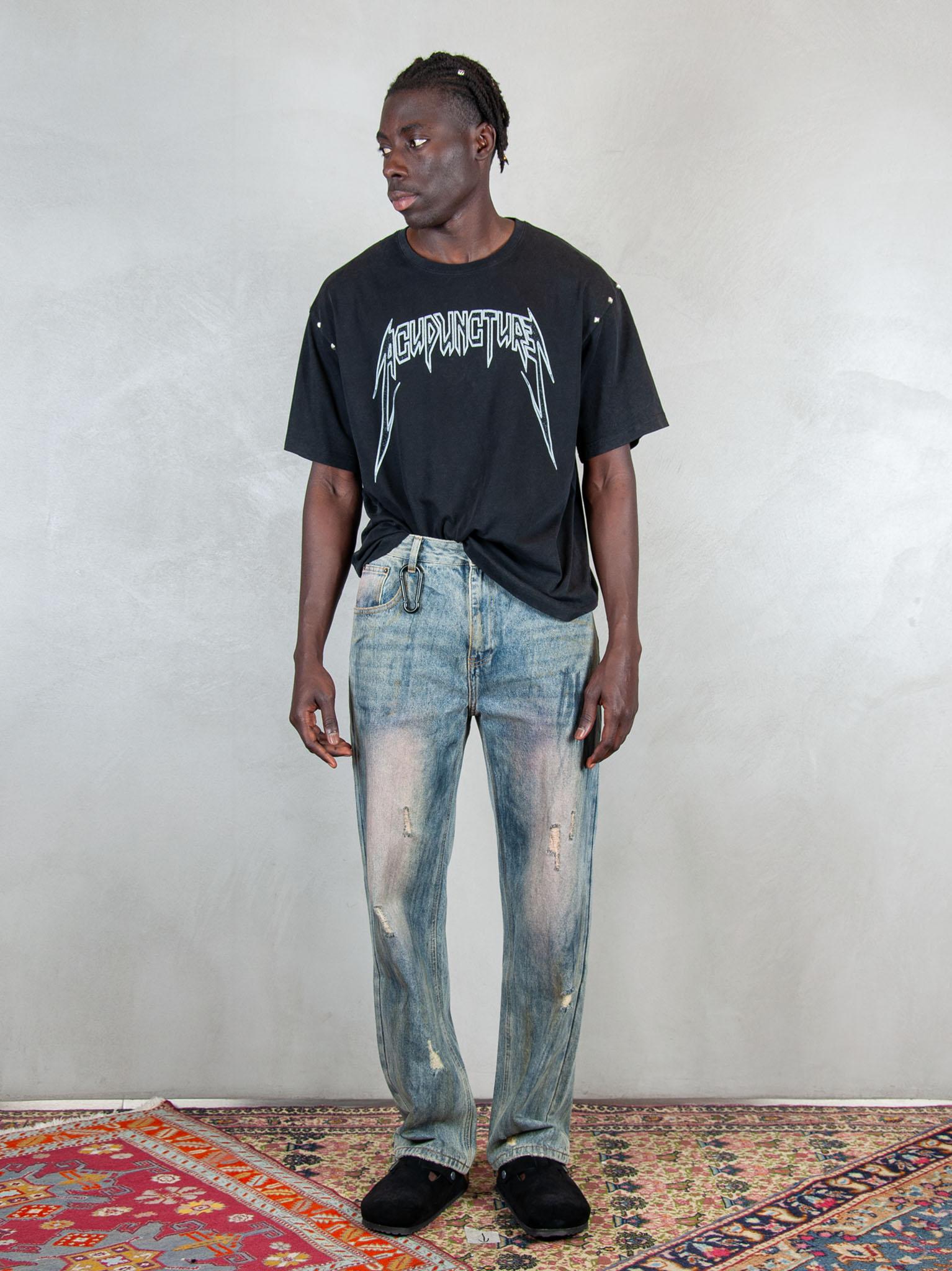 Acupuncture T-shirt   Studded Metal STUDDED METAL WASHED BLACK Acupuncture 